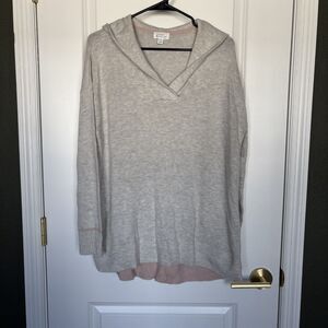 Market & Spruce Layna Hooded Pullover Sweater Women's XXL Gray Knit